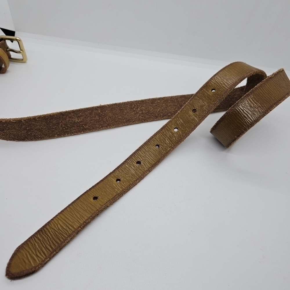 J. Crew brown leather belt with gold tone buckle large - Picture 7 of 7